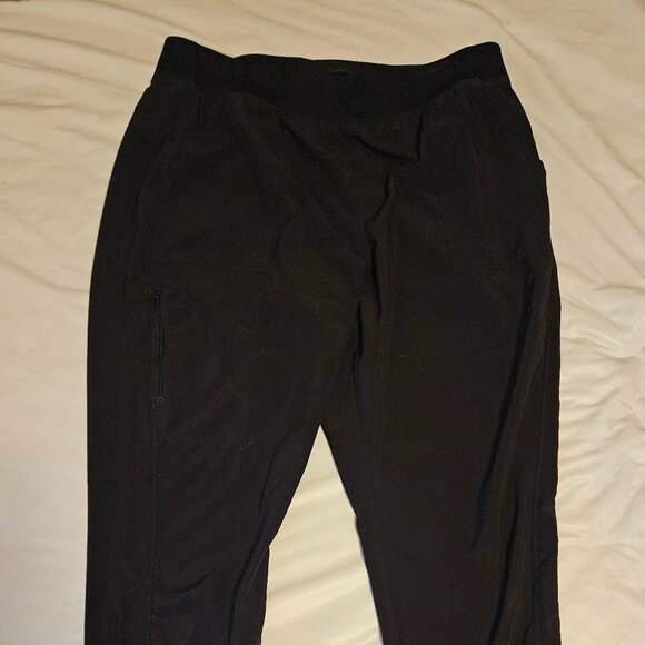 Black scrubs pants w/ elastic waist & cuffed ankles - XL - Picture 1 of 4